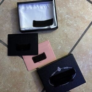 Elegant Black and Pink Card Holder